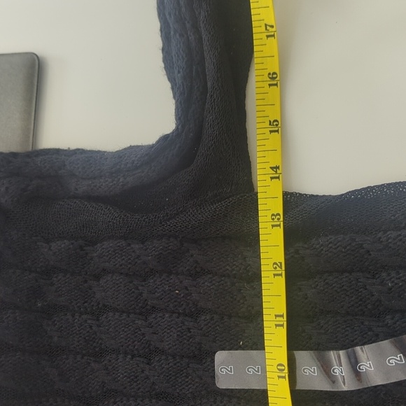 H&M Classic Black Crewneck Cable Knit Sweater Angora Cotton Blend - XS NWT - Picture 7 of 7